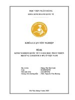 Khóa luận tốt nghiệp Kinh doanh quốc tế: Kinh nghiệm quốc tế và bài học phát triển dịch vụ logistics 4PL ở Việt Nam