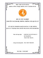 Khóa luận tốt nghiệp Công nghệ thông tin: Xây dựng Website khách hàng và hệ thống quản lý nội bộ cho chuỗi nhà hàng Me Me Bistro