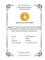 Khóa luận tốt nghiệp Ngân hàng: Các nhân tố ảnh hưởng đến trải nghiệm của khách hàng gen Z khi sử dụng dịch vụ thẻ tín dụng tại các ngân hàng thương mại