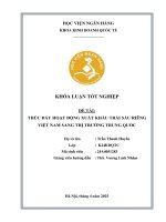 Khóa luận tốt nghiệp Kinh doanh quốc tế: Thúc đẩy hoạt động xuất khẩu trái sầu riêng Việt Nam sang thị trường Trung Quốc
