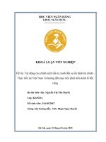 Khóa luận tốt nghiệp Ngân hàng: Tác động của chính sách tiền tệ xanh đến sự ổn định tài chính - Thực tiễn tại Việt Nam và hướng đến mục tiêu phát triển kinh tế bền vững