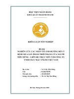 Khóa luận tốt nghiệp Quản trị kinh doanh: Nghiên cứu các nhân tố ảnh hưởng đến ý định mua sản phẩm thời trang của người tiêu dùng – Liên hệ thực tiễn với công ty TNHH may mặc UNLIM Việt Nam