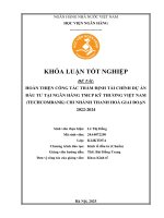 Khóa luận tốt nghiệp Kinh tế đầu tư: Hoàn thiện công tác thẩm định tài chính dự án đầu tư tại Ngân hàng TMCP Kỹ thương Việt Nam (Techcombank) - Chi nhánh Thanh Hoá giai đoạn 2022 - 2024
