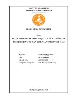 Khóa luận tốt nghiệp Quản trị kinh doanh: Hoạt động marketing trực tuyến tại Công ty TNHH Dịch vụ Tư vấn Giải pháp UMCO Việt Nam
