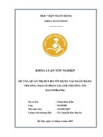 Khóa luận tốt nghiệp Ngân hàng: Quản trị rủi ro tín dụng tại Ngân hàng Thương mại cổ phần Sài Gòn Thương Tín (Sacombank)