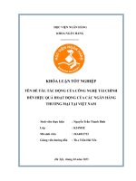 Khóa luận tốt nghiệp Ngân hàng: Tác động của công nghệ tài chính đến hiệu quả hoạt động của các ngân hàng thương mại tại Việt Nam
