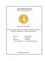 Khóa luận tốt nghiệp Kinh doanh quốc tế: Giải pháp mở rộng hoạt động logistics của Công ty TNHH Xuất nhập khẩu và Thương mại Eureka