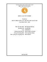 Khóa luận tốt nghiệp Kinh tế đầu tư: Hoàn thiện công tác thu hút FDI tại Hà Nội giai đoạn 2014 - 2023