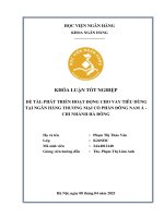 Khóa luận tốt nghiệp Ngân hàng: Phát triển hoạt động cho vay tiêu dùng tại Ngân hàng Thương mại cổ phần Đông Nam Á – Chi nhánh Hà Đông