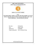 Khóa luận tốt nghiệp Quản trị kinh doanh: Giải pháp phát triển văn hóa doanh nghiệp tại Ngân hàng thượng mại cổ phần Ngoại thương Việt Nam Vietcombank – Chi nhánh Hà Thành