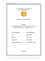 Khóa luận tốt nghiệp Kinh tế đầu tư: Hoàn thiện công tác lập dự án đầu tư tại Công ty Cổ phần Tư vấn đầu tư GTV