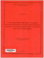 000084267 PROPER ORGANIZING PAIR WORK ACTIVITIES TO INCREASE THE STUDENTS’ PARTICIPATIONS IN SPEAKING LESSONS – AN ACTION RESEARCH STUDY AT THAI NINH UPPER - SECONDARY SCHOOL