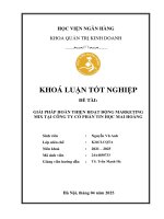 Khóa luận tốt nghiệp Quản trị kinh doanh: Giải pháp hoàn thiện hoạt động Marketing Mix tại công ty cổ phần tin học Mai Hoàng
