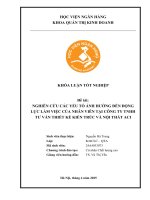 Khóa luận tốt nghiệp Quản trị kinh doanh: Nghiên cứu các yếu tố ảnh hưởng tới động lực làm việc của nhân viên tại Công ty TNHH Tư vấn Thiết kế Kiến trúc và Nội thất ACI