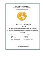 Khóa luận tốt nghiệp Kinh doanh quốc tế: Tác động của Hiệp định thương mại tự do Việt Nam - EU (EVFTA) đến xuất khẩu gạo của Việt Nam sang EU và giải pháp thích ứng