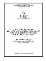 Các yếu tố Ảnh hưởng Đến chất lượng nguồn nhân lực của tổng công ty lưu ký và bù trừ chứng khoán việt nam
