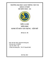 Tiểu luận môn học kinh tế máy xây dựng   xếp dỡ