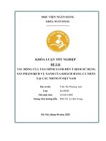 Khóa luận tốt nghiệp Ngân hàng: Tác động của tài chính xanh đến ý định sử dụng sản phẩm dịch vụ xanh của khách hàng cá nhân tại các NHTM Việt Nam