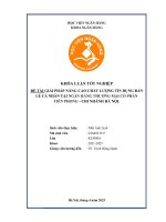 Khóa luận tốt nghiệp Ngân hàng: Giải pháp nâng cao chất lượng tín dụng bán lẻ cá nhân tại Ngân hàng Thương mại cổ phần Tiên Phong - chi nhánh Hà Nội