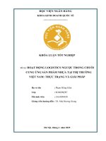 Khóa luận tốt nghiệp Kinh doanh quốc tế: Hoạt động logistics ngược trong chuỗi cung ứng sản phẩm nhựa tại thị trường Việt Nam: Thực trạng và giải pháp
