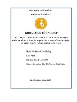 Khóa luận tốt nghiệp Ngân hàng: Tác động của chuyển đổi số đến trải nghiệm khách hàng cá nhân tại Ngân hàng Nông nghiệp và Phát triển Nông thôn Việt Nam