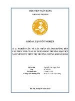 Khóa luận tốt nghiệp Ngân hàng: Nghiên cứu về các nhân tố ảnh hưởng đến cấu trúc vốn của các ngân hàng thương mại Việt Nam niêm yết trên thị trường chứng khoán HOSE