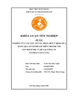 Khóa luận tốt nghiệp Quản trị kinh doanh: Nghiên cứu các yếu tố tác động tới ý định mua hàng qua livestream trên TikTok với sản phẩm mẹ và bé tại công ty cổ phần Con cưng