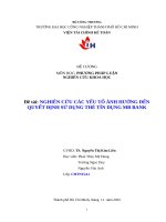 IUH - PHƯƠNG PHÁP LUẬN NGHIÊN CỨU KHOA HỌC - NGHIÊN CỨU CÁC YẾU TỐ ẢNH HƯỞNG ĐẾN QUYẾT ĐỊNH SỬ DỤNG THẺ TÍN DỤNG MB BANK