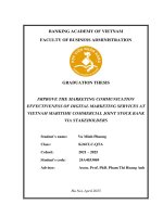 Khóa luận tốt nghiệp Quản trị kinh doanh: Improve the marketing communication effectiveness of digital marketing services at Vietnam Maritime Commercial Joint Stock Bank via stakeholders