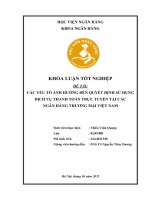 Khóa luận tốt nghiệp Ngân hàng: Các yếu tố ảnh hưởng đến quyết định sử dụng dịch vụ thanh toán trực tuyến tại các ngân hàng thương mại Việt Nam