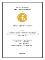 Khóa luận tốt nghiệp Kinh doanh quốc tế: Hàng rào phi thuế quan đối với xuất khẩu thủy sản của Việt Nam sang thị trường EU