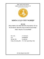 Khóa luận tốt nghiệp Kinh doanh quốc tế: Hoạt động tài trợ thương mại quốc tế tại Ngân hàng Thương mại Cổ phần Quân đội - Thực trạng và giải pháp