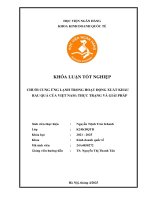 Khóa luận tốt nghiệp Kinh doanh quốc tế: Chuỗi cung ứng lạnh trong hoạt động xuất khẩu rau quả của Việt Nam: Thực trạng và giải pháp