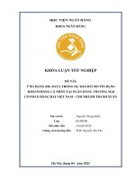 Khóa luận tốt nghiệp Ngân hàng: Ứng dụng Big Data trong dự báo rủi ro tín dụng khách hàng cá nhân tại Ngân hàng Thương mại cổ phần Hàng Hải Việt Nam – Chi nhánh Thanh Xuân