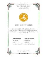 Khóa luận tốt nghiệp Ngân hàng: Nghiên cứu sự hài lòng của khách hàng trong việc sử dụng dịch vụ ngân hàng số