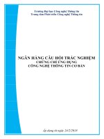 Ngân hàng câu hỏi trắc nghiệm - Chứng chỉ Ứng dụng Công nghệ Thông tin Cơ bản