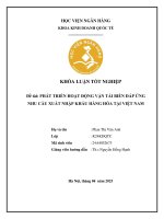 Khóa luận tốt nghiệp Kinh doanh quốc tế: Phát triển hoạt động vận tải biển đáp ứng nhu cầu xuất nhập khẩu hàng hóa tại Việt Nam