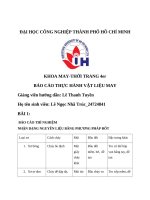 IUH - BÁO CÁO THỰC HÀNH VẬT LIỆU MAY