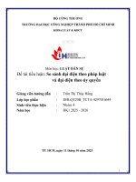 IUH - Luật dân sự - So sánh đại diện theo pháp luật và đại diện theo ủy quyền