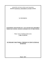 Tom tat tieng anh giáo dục lòng biết Ơn cho trẻ 5 6 tuổi thông qua trải nghiệm Ở trường mầm non
