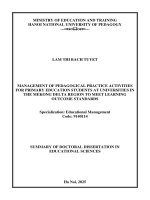 Tom tat tieng anh quản lý hoạt Động rèn luyện nghiệp vụ sư phạm cho sinh viên ngành giáo dục tiểu học tại các trường Đại học vùng Đồng bằng sông cửu long