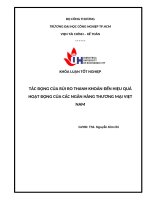 IUH - KLTN KTKT - TÁC ĐỘNG CỦA RỦI RO THANH KHOẢN ĐẾN HIỆU QUẢ HOẠT ĐỘNG CỦA CÁC NGÂN HÀNG THƯƠNG MẠI VIỆT NAM