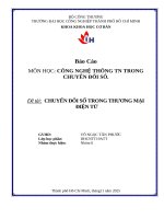 IUH - Báo Cáo CÔNG NGHỆ THÔNG TN TRONG CHUYỂN ĐỔI SỐ - CHUYỂN ĐỔI SỐ TRONG THƯƠNG MẠI ĐIỆN TỬ