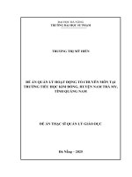 Quản lý hoạt Động tổ chuyên môn tại trường tiểu học kim Đồng, huyện nam trà my, tỉnh quảng nam