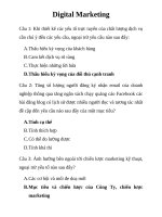 Ôn thi trắc nghiệm môn digital marketing trường Đại học trà vinh (có đáp án)