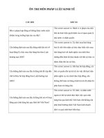 Ôn thi trắc nghiệm môn pháp luật kinh tế trường Đại học trà vinh (có đáp án)