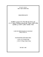 Quản lý Đào tạo trình Độ thạc sĩ Ở các nhà trường quân Đội theo tiếp cận quản lý chất lượng tổng thể