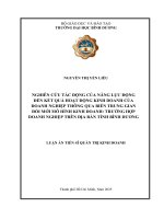 Nghiên cứu tác Động của năng lực Động Đến kết quả hoạt Động kinh doanh của doanh nghiệp thông qua biến trung gian Đổi mới mô hình kinh doanh trường hợp doanh nghiệp trên Địa bàn tỉnh bình dương