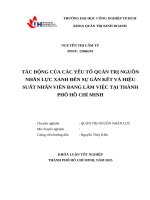 IUH - KLTN QUẢN TRỊ NGUỒN NHÂN LỰC - TÁC ĐỘNG CỦA CÁC YẾU TỐ QUẢN TRỊ NGUỒN NHÂN LỰC XANH ĐẾN SỰ GẮN KẾT VÀ HIỆU SUẤT NHÂN VIÊN ĐANG LÀM VIỆC TẠI THÀNH PHỐ HỒ CHÍ MINH