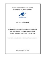 Humble leadership and customer oriented organizational citizenship behavior in the context of healthcare sector